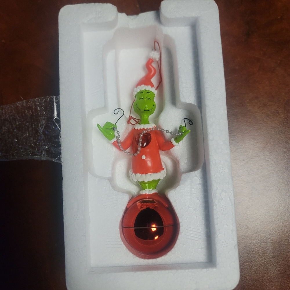 Dept 56 (2008) Grinch Christmas Light Up Ornament " His Heart Grew Two Sizes "